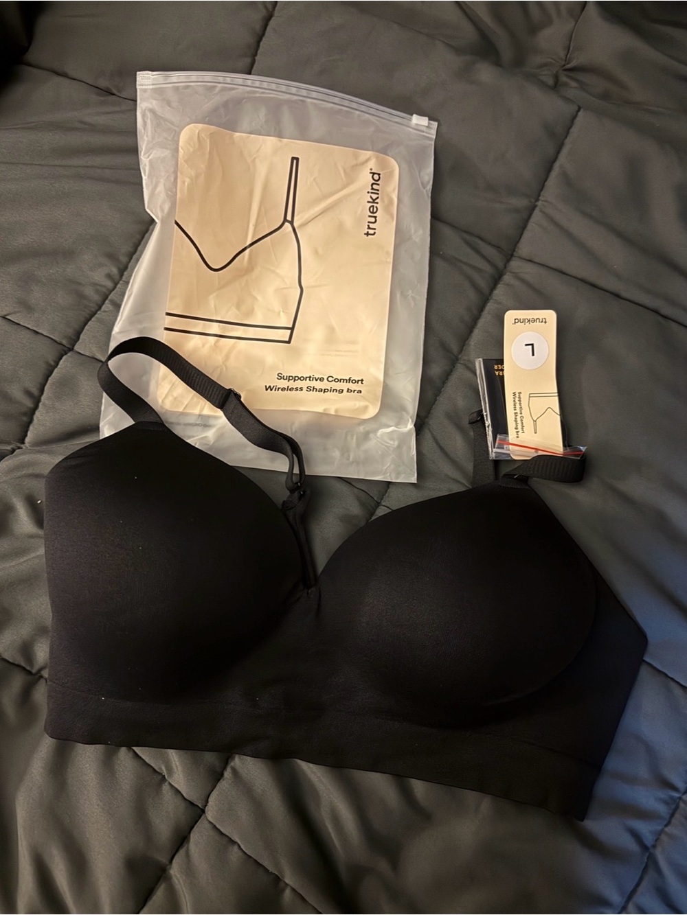 True kind supportive comfort wireless shaping bra - size L